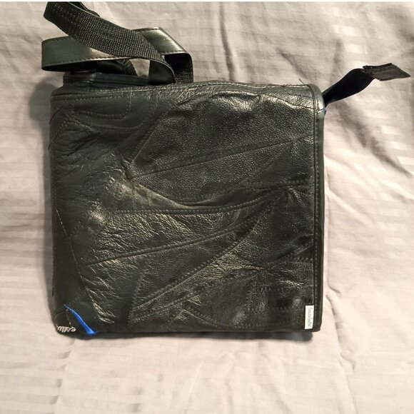 Patchwork Leather Garment Bag with embroidered Dallas Dance Festival Logo - Picture 7 of 14